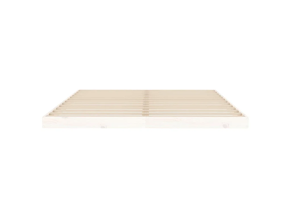 Cadre de lit sans matelas blanc 160x200 cm bois de pin massif