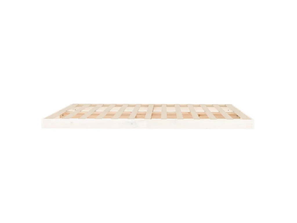 Cadre de lit sans matelas blanc 160x200 cm bois de pin massif