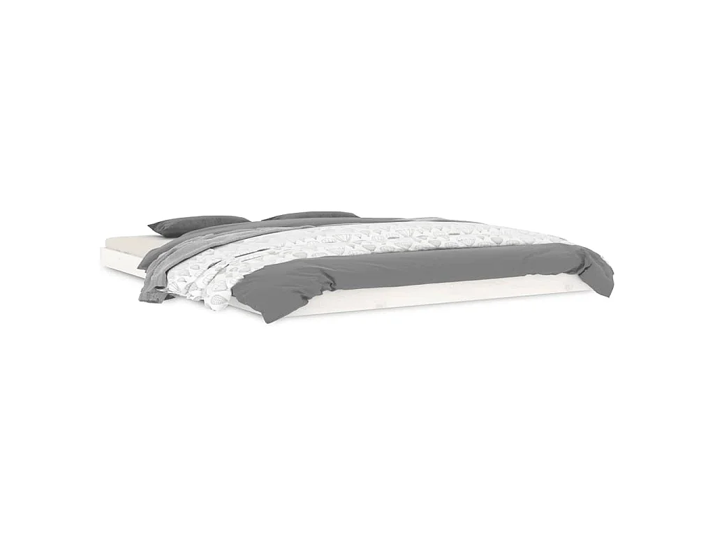 Cadre de lit sans matelas blanc 160x200 cm bois de pin massif