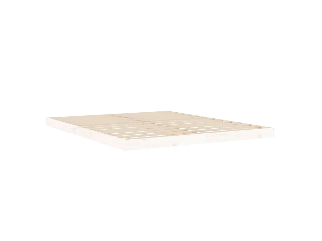 Estrutura de cama 160x200 cm madeira de pinho maciça branco