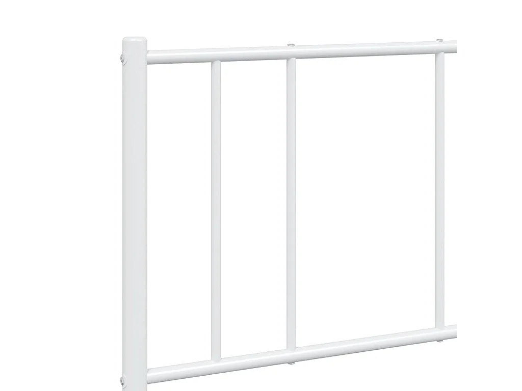 Bettgestell mit Kopfteil Metall Weiß 135x190 cm