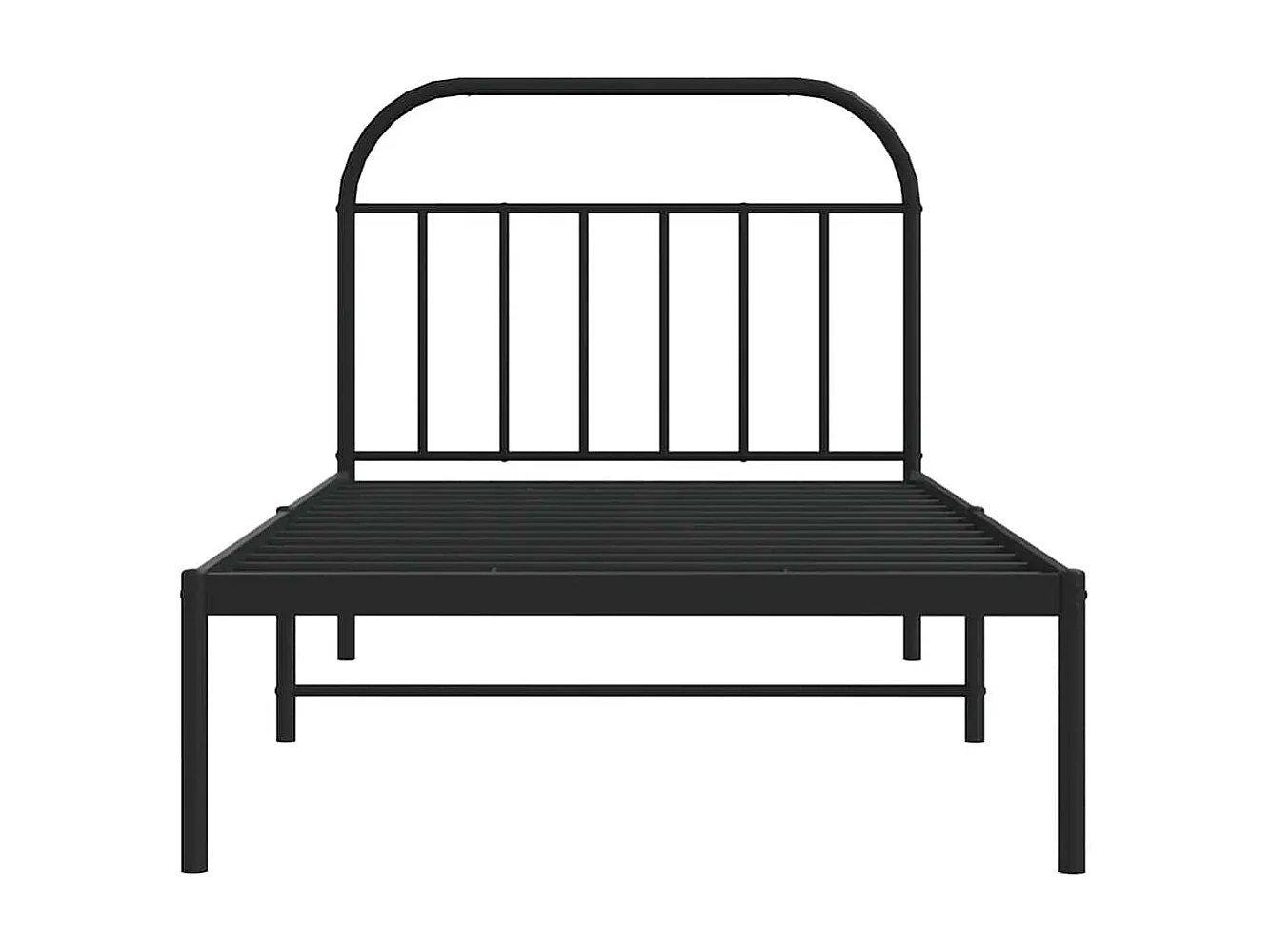 Cadre de lit métal sans matelas avec tête de lit noir 100x200cm