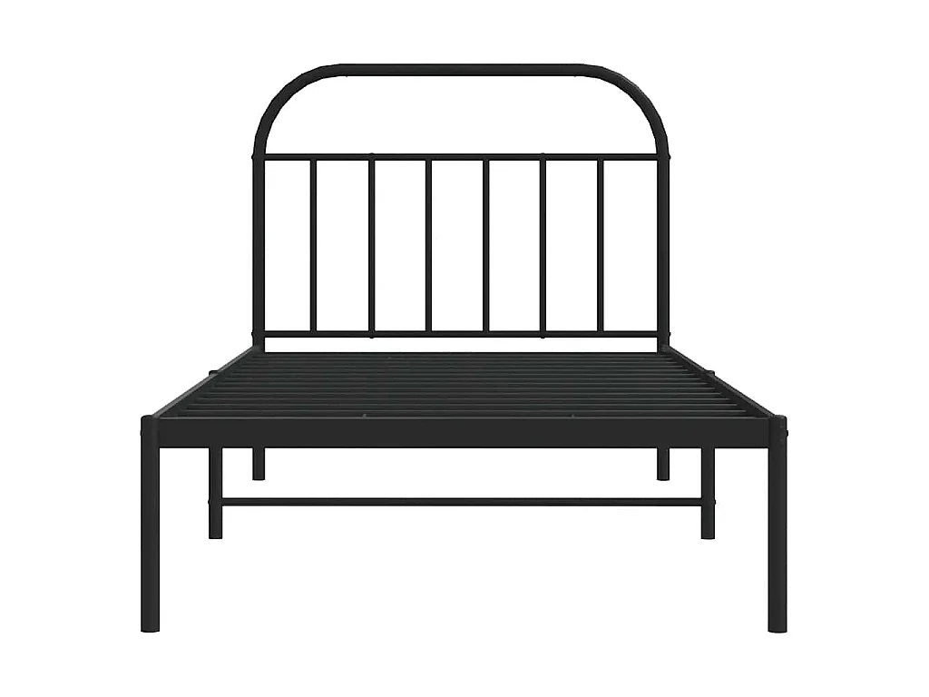 Bedframe met hoofdbord metaal zwart 100x200 cm