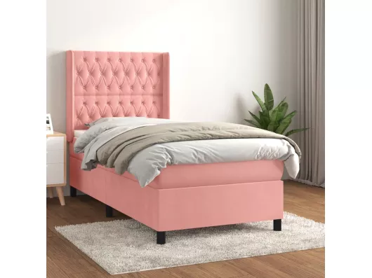 Kauf Unique Boxspringbett mit Matratze Rosa 90x200 cm Samt