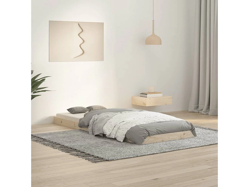 Bedframe massief grenenhout 75x190 cm