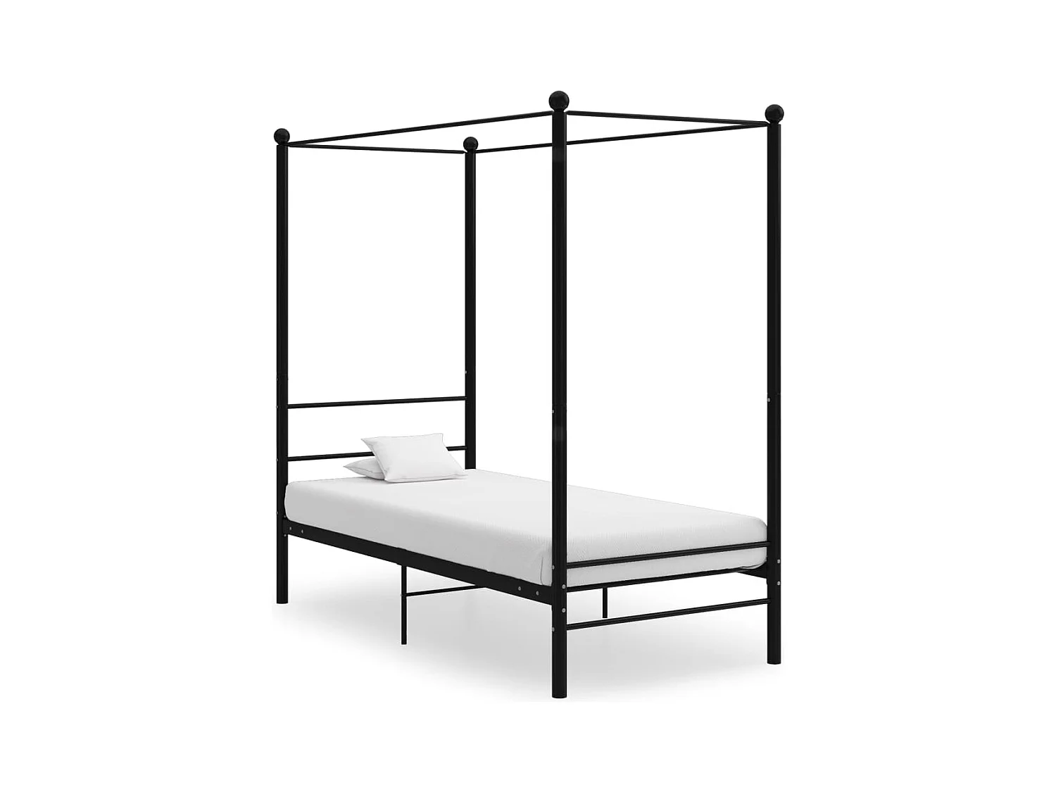 Hemelbedframe metaal zwart 100x200 cm