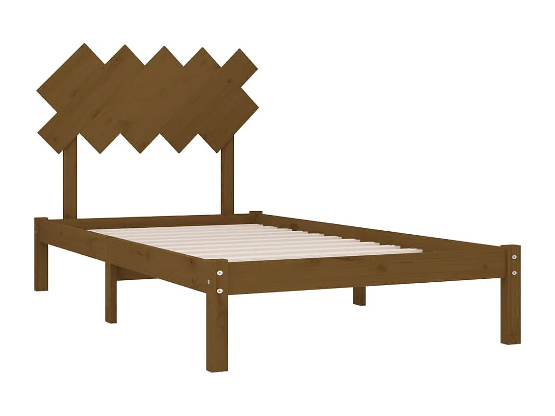 Estrutura de cama 100x200 cm madeira maciça castanho mel