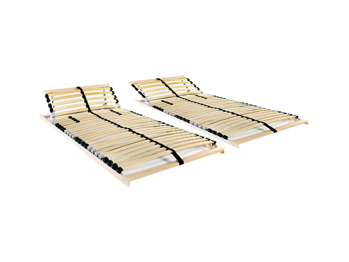 Reti a Doghe 2 pz 7 Zone con 28 Doghe in Legno 90x200 cm
