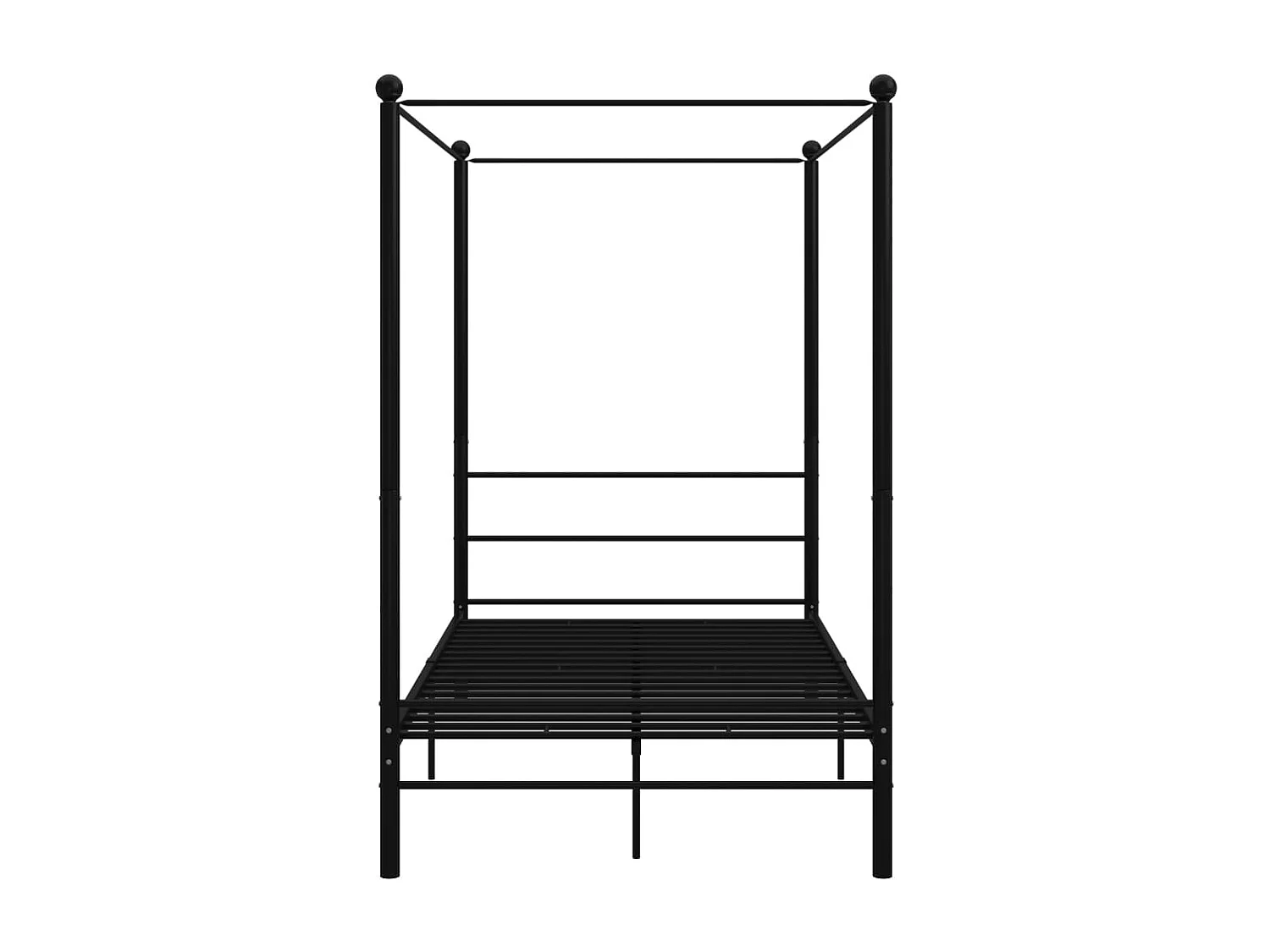 Cadre de lit à baldaquin sans matelas noir 140x200 cm métal