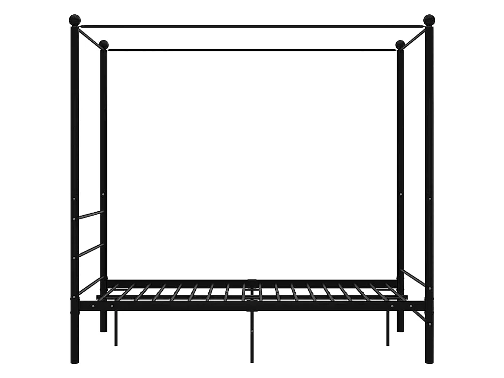 Cadre de lit à baldaquin sans matelas noir 140x200 cm métal