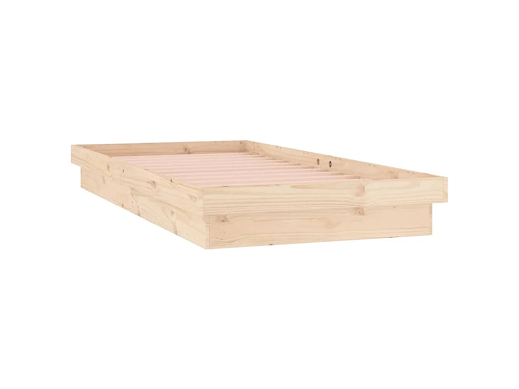 Cadre de lit à LED sans matelas bois massif