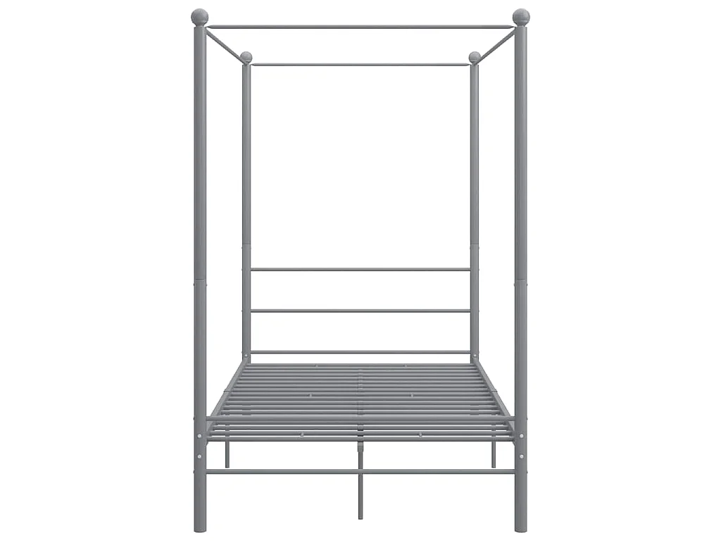 Cadre de lit à baldaquin sans matelas gris métal 120x200 cm