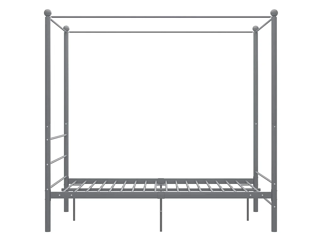 Cadre de lit à baldaquin sans matelas gris métal 120x200 cm