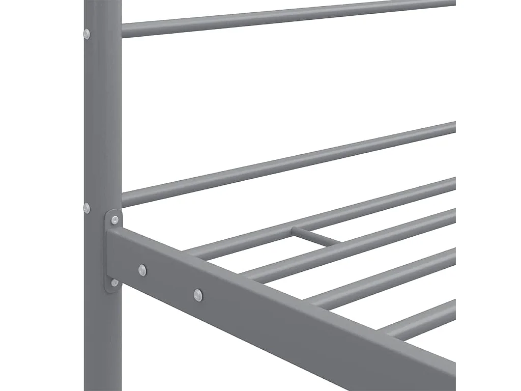 Cadre de lit à baldaquin sans matelas gris métal 120x200 cm