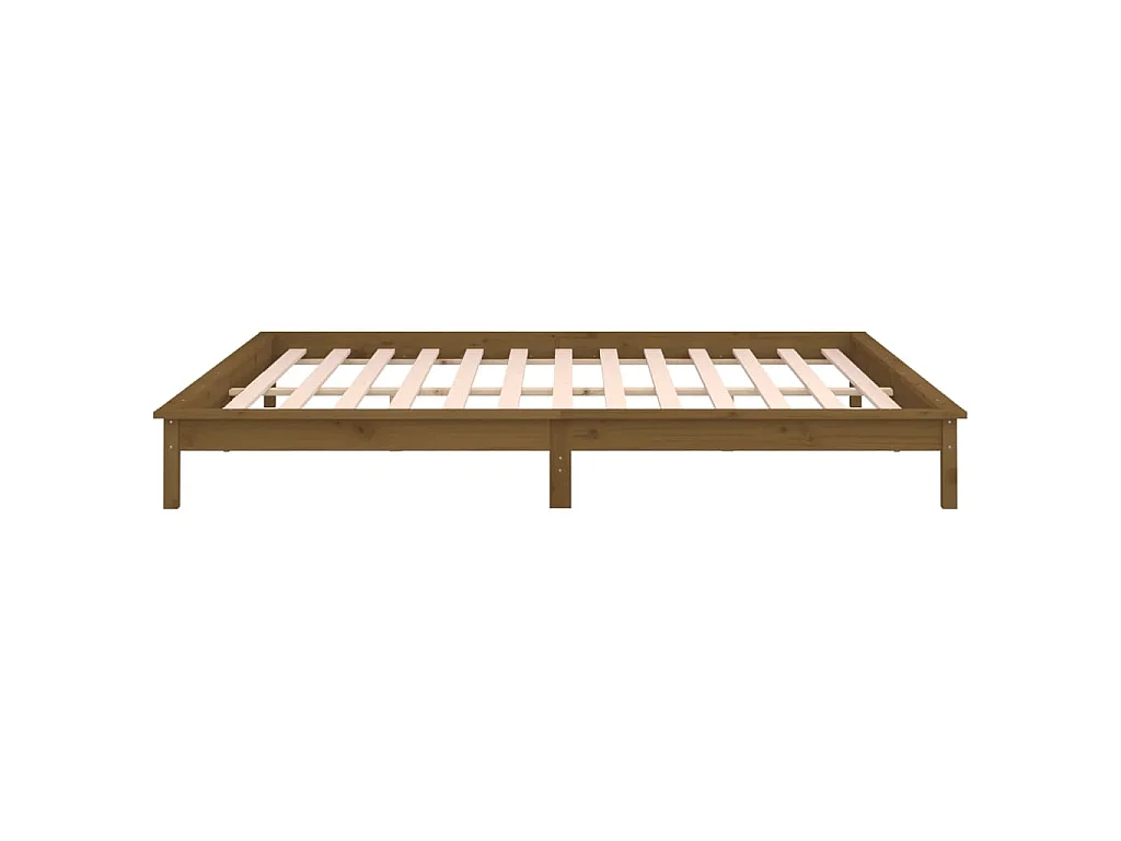 Cadre de lit à LED sans matelas 140x190 cm bois massif