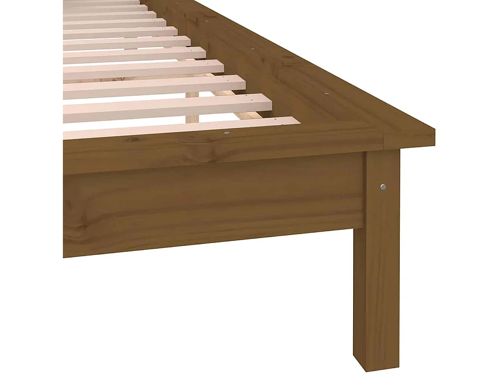 Cadre de lit à LED sans matelas 140x190 cm bois massif