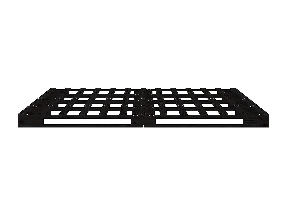 Palletbed massief grenenhout zwart 140x190 cm