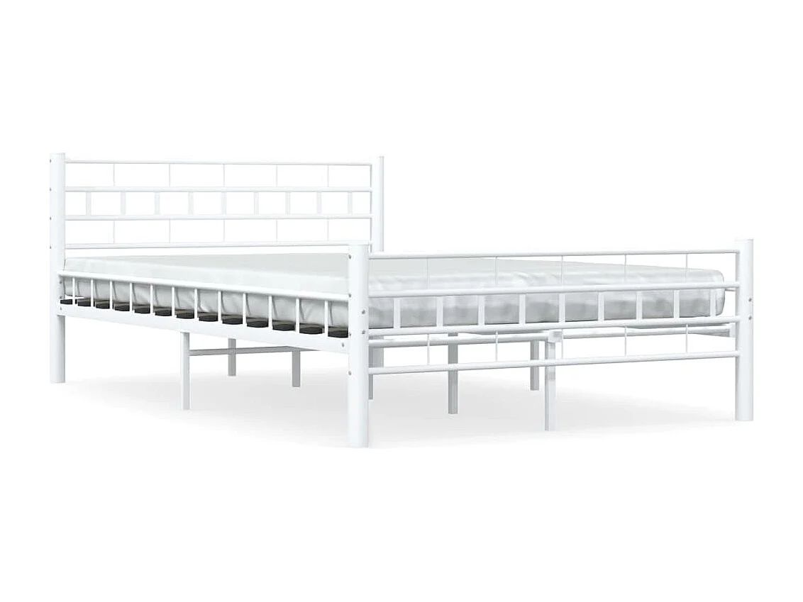 Bettgestell Weiß Metall 140×200 cm