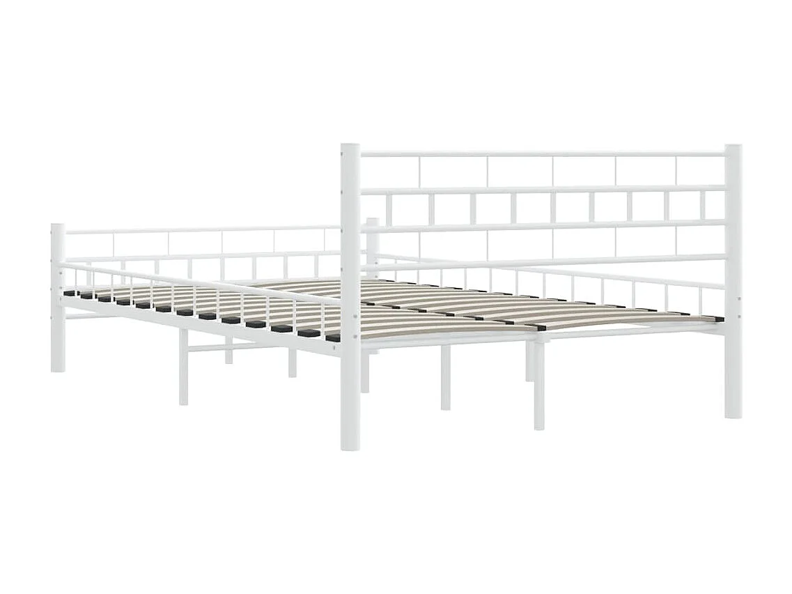 Bettgestell Weiß Metall 140×200 cm
