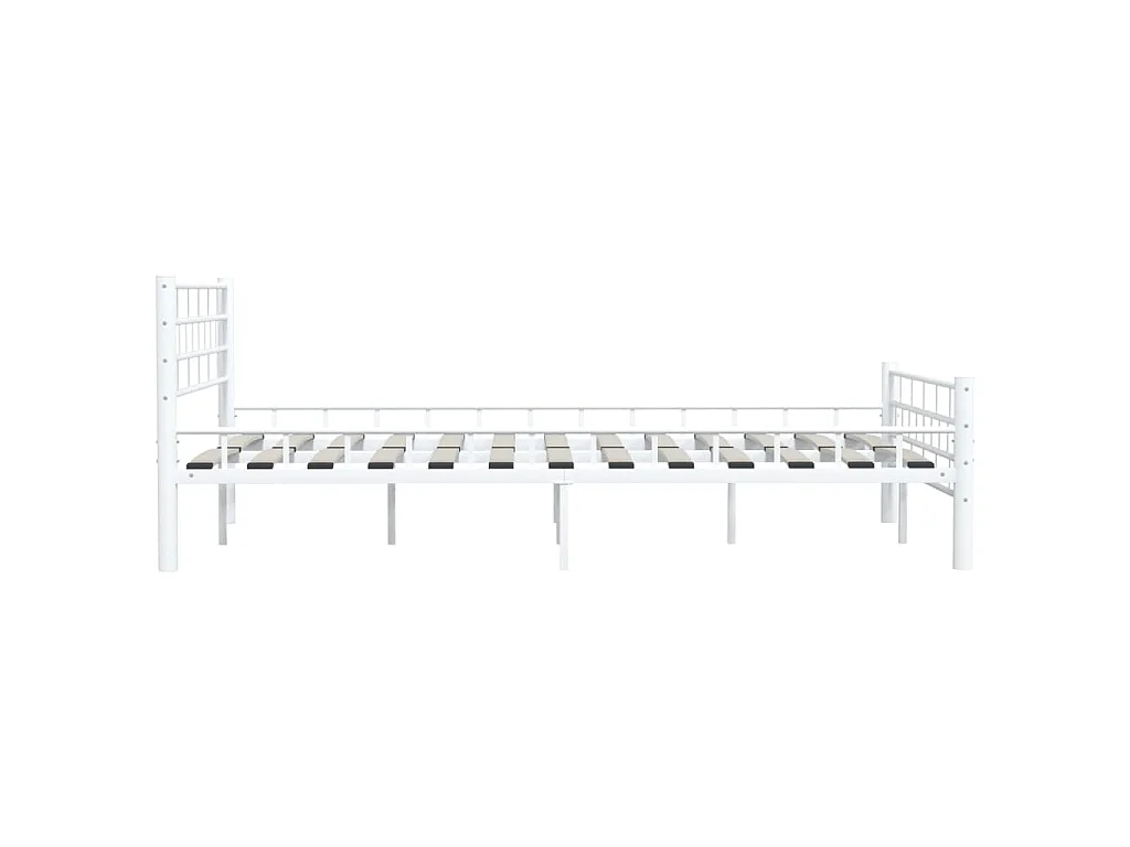 Cadre de lit sans matelas blanc métal 140x200 cm