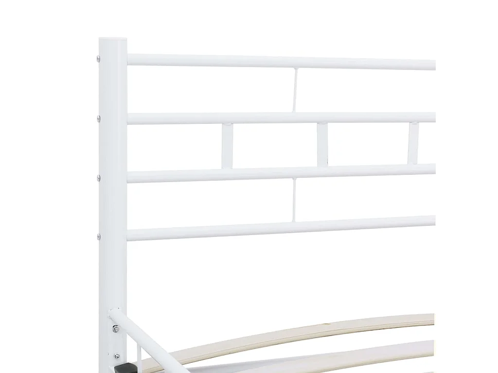 Cadre de lit sans matelas blanc métal 140x200 cm