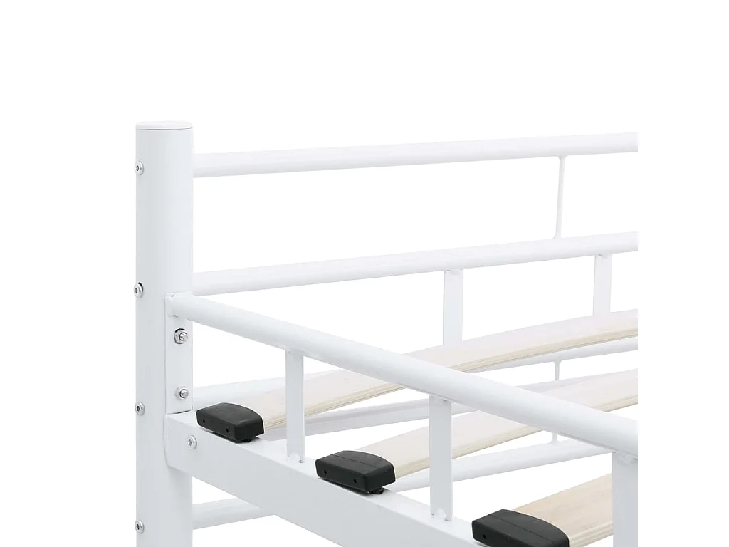 Cadre de lit sans matelas blanc métal 140x200 cm
