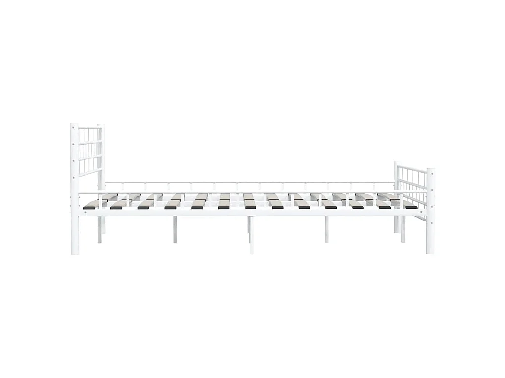 Cadre de lit sans matelas blanc métal 140x200 cm