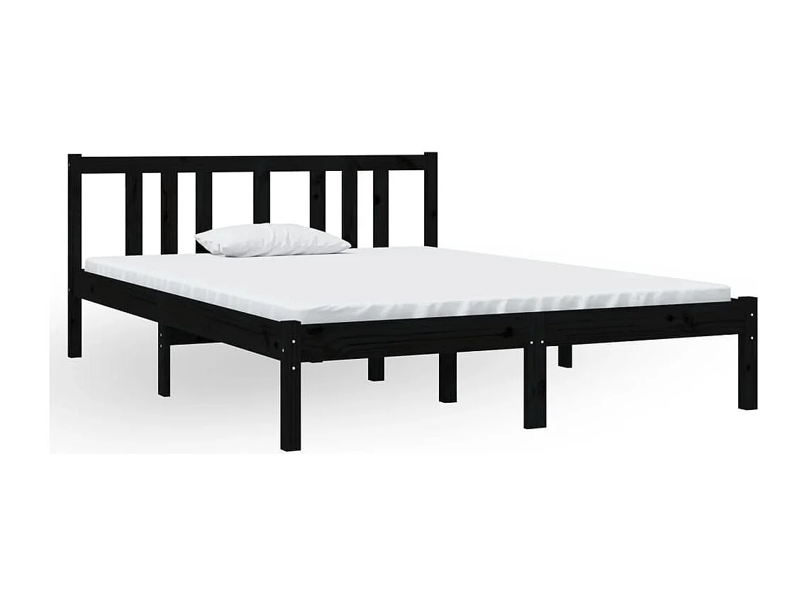 Giroletto Nero in Legno Massello 135x190 cm Double