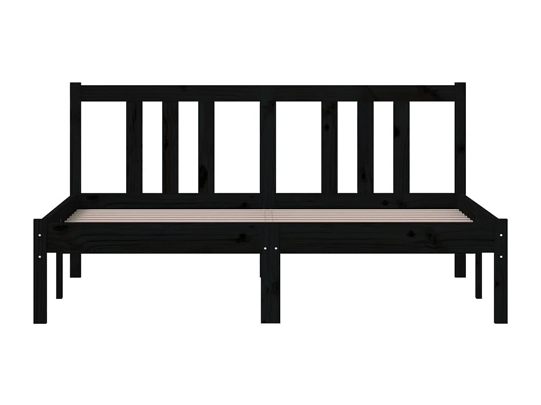 Giroletto Nero in Legno Massello 135x190 cm Double