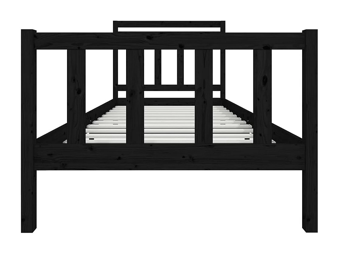 Estrutura de cama 100x200 cm madeira maciça preto