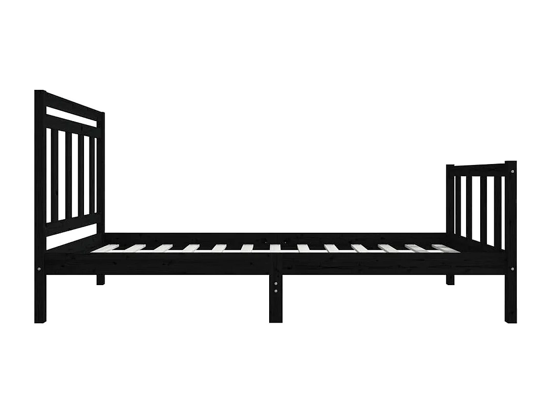 Estrutura de cama 100x200 cm madeira maciça preto