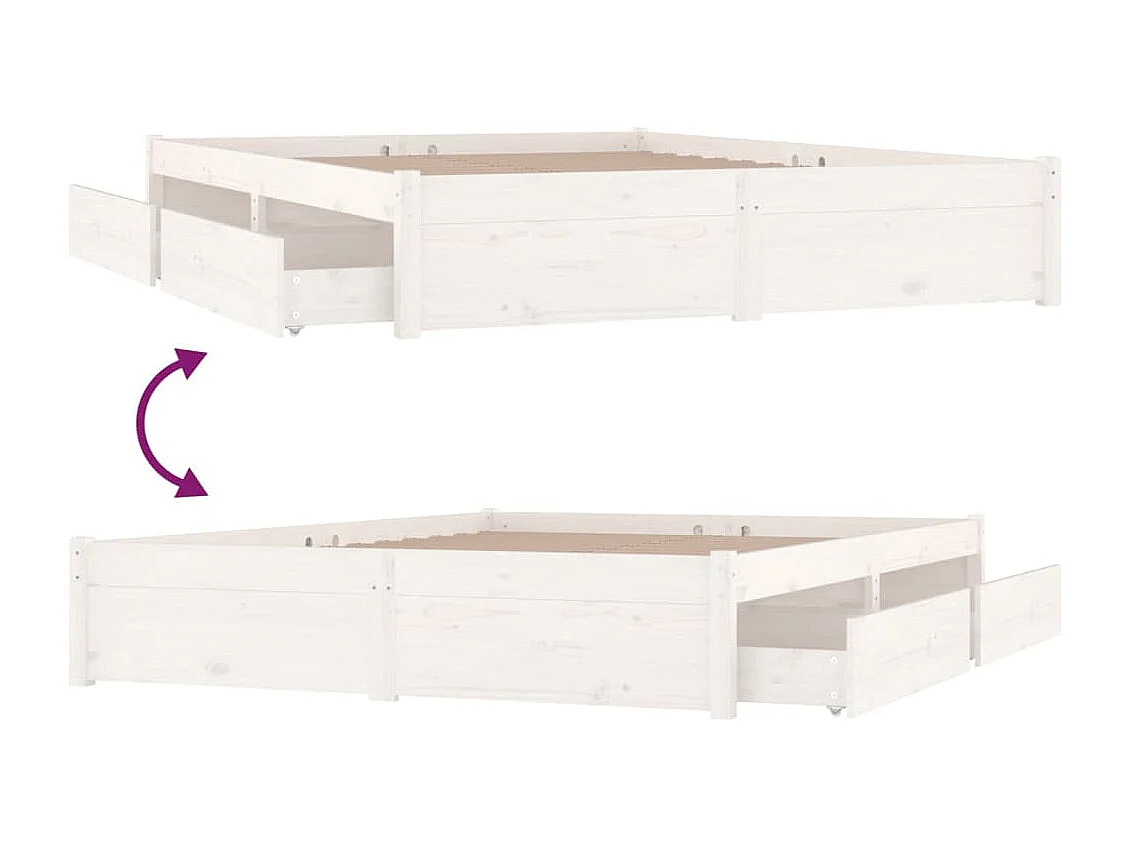 Bedframe met lades wit 160x200 cm