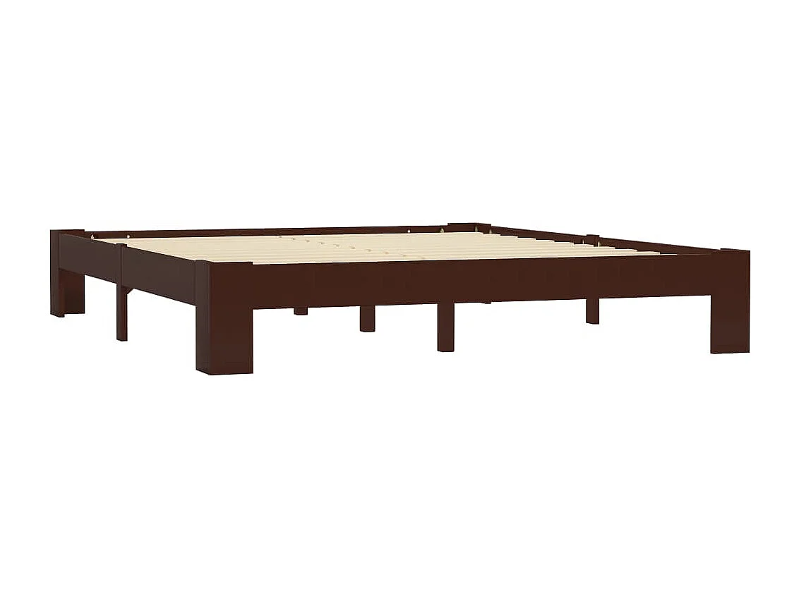 Cadre de lit sans matelas marron foncé pin massif 180x200 cm