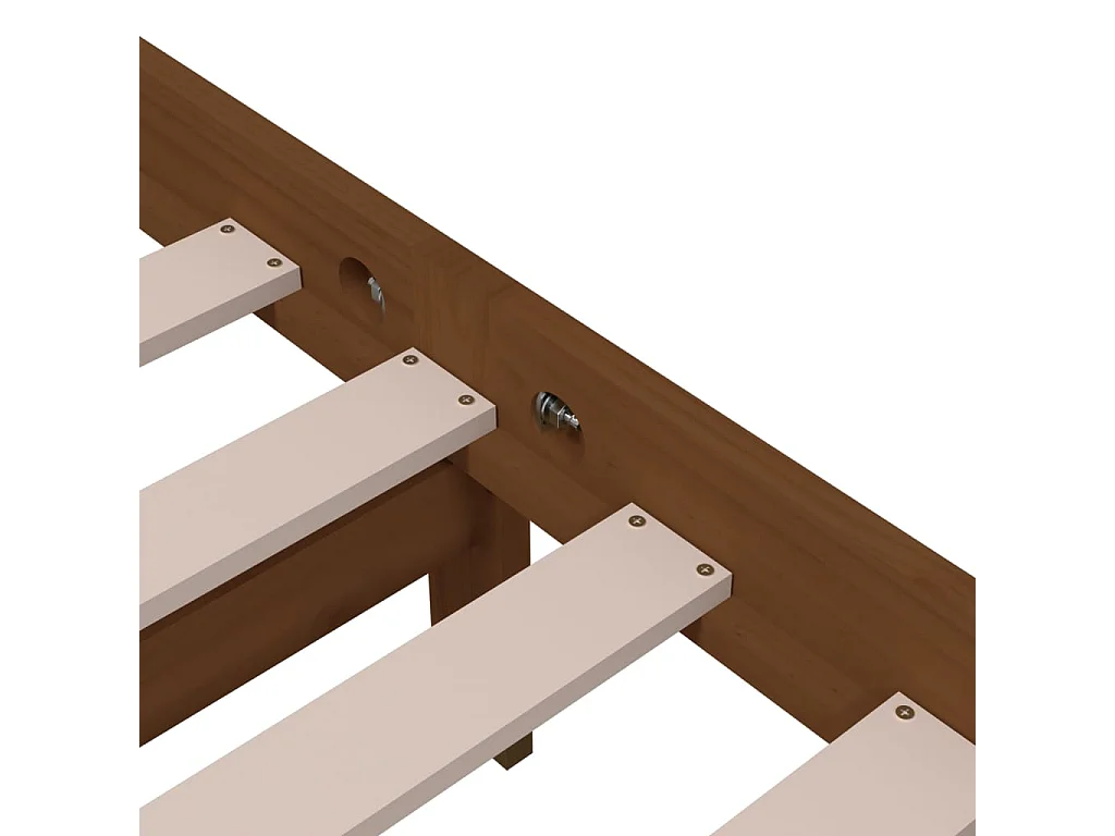 Cadre de lit sans matelas marron miel bois massif 140x190 cm