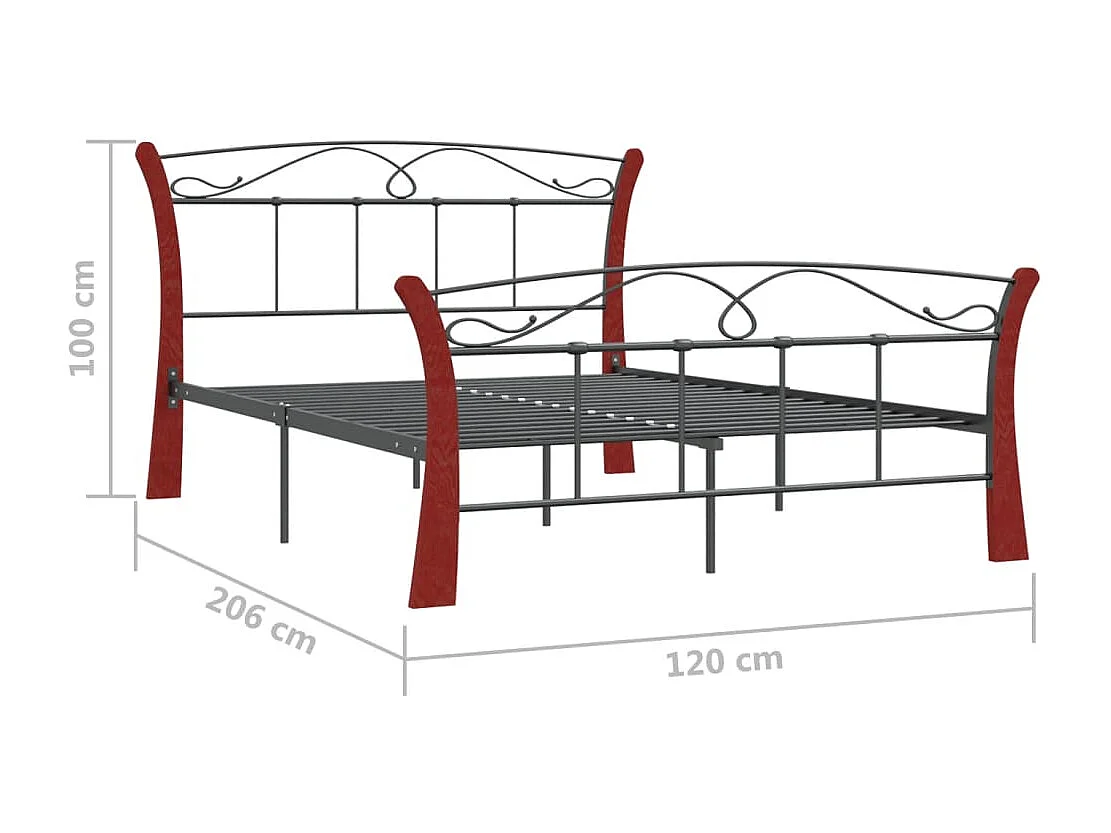 Estrutura de cama 120x200 cm metal preto