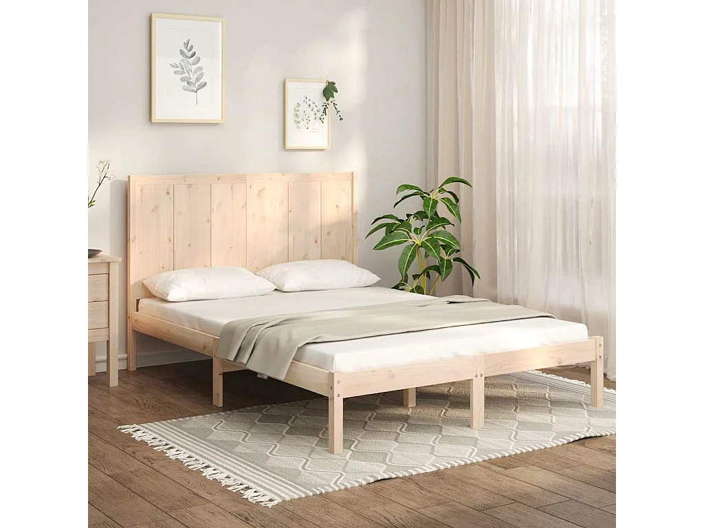 Cama sem colchão 120x200 cm madeira de pinho maciça