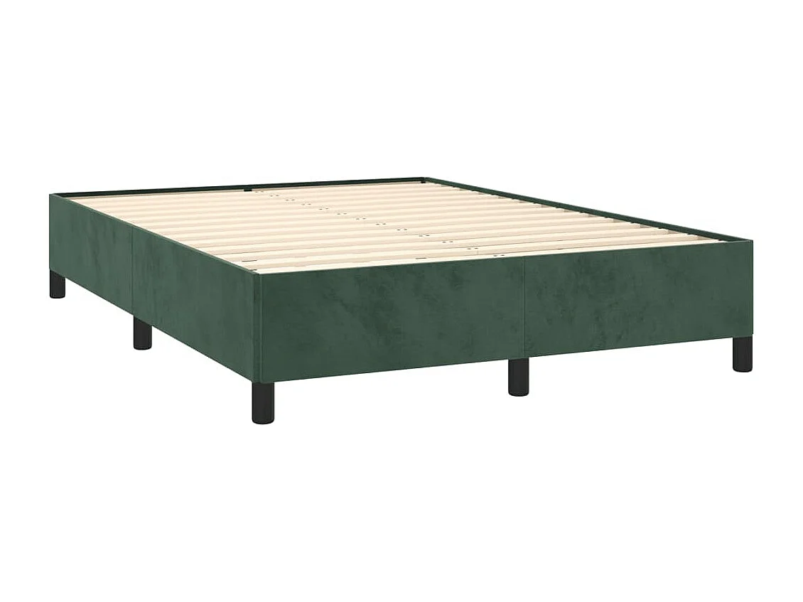 Cadre de lit sans matelas vert foncé 140x190 cm velours