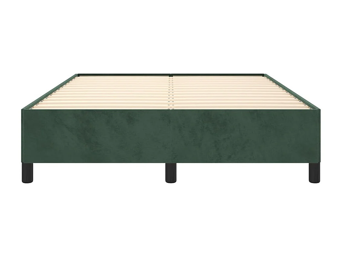 Cadre de lit sans matelas vert foncé 140x190 cm velours