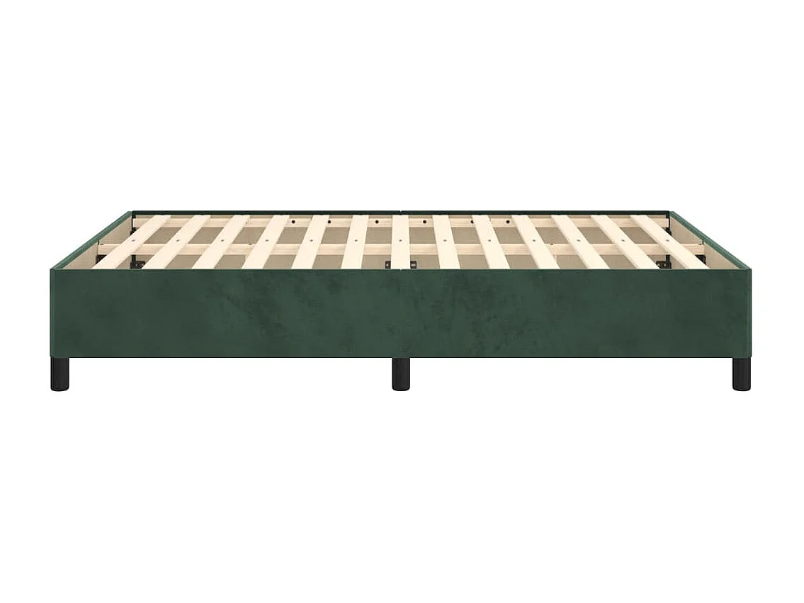 Cadre de lit sans matelas vert foncé 140x190 cm velours