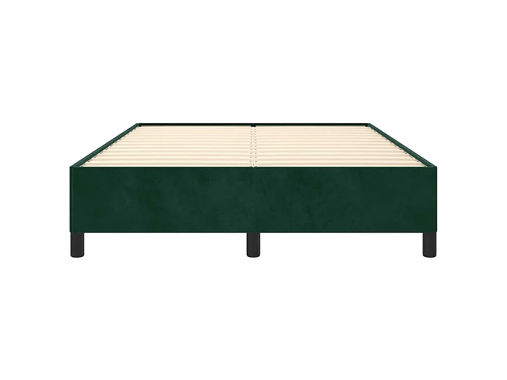 Cadre de lit sans matelas vert foncé 140x190 cm velours