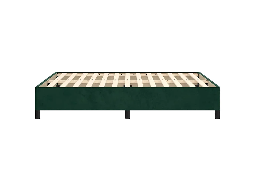 Cadre de lit sans matelas vert foncé 140x190 cm velours