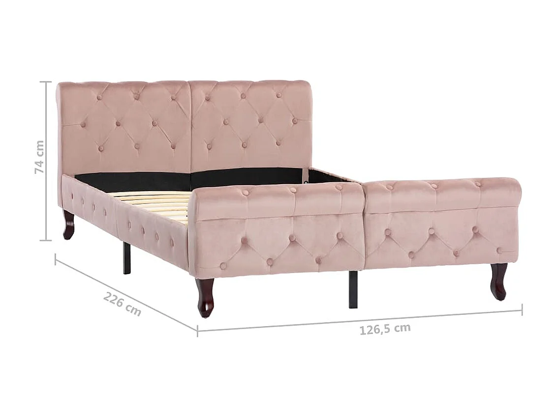 Bedframe fluweel roze 120x200 cm