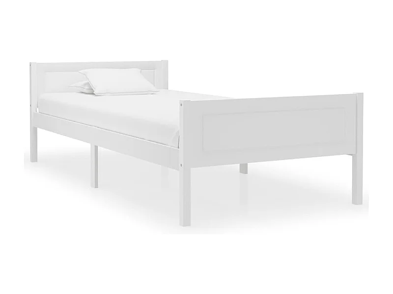 Bedframe massief grenenhout wit 90x200 cm
