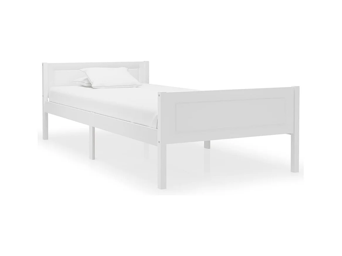Cadre de lit Bois de pin massif Blanc 90x200 cm
