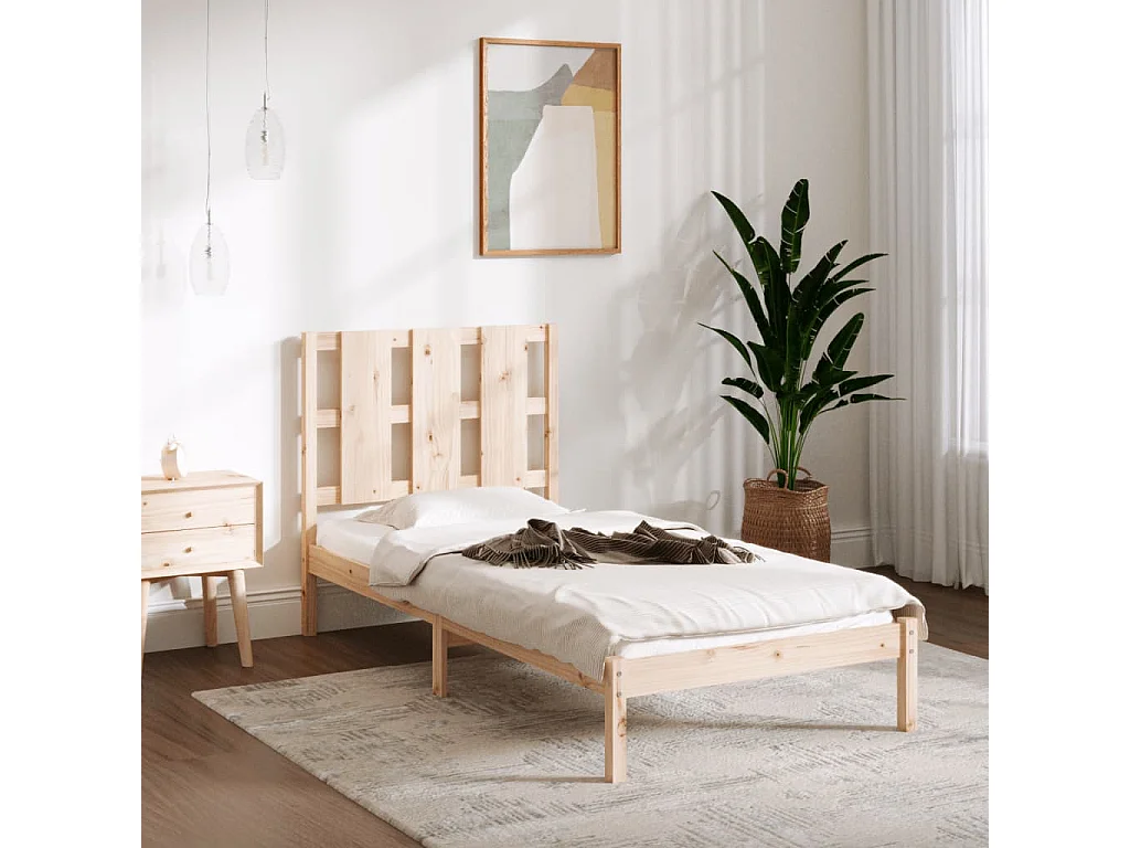 Cadre de lit sans matelas 90x200 cm bois de pin massif