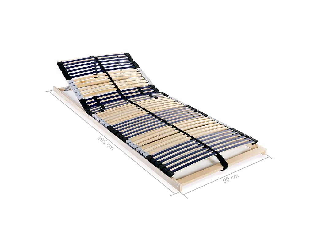 Sommier à lattes sans matelas avec 42 lattes 7 zones 90x200 cm