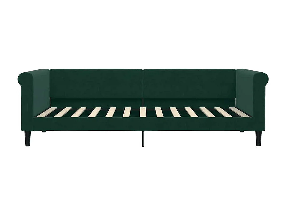 Sofá cama con colchón terciopelo verde oscuro 90x200 cm