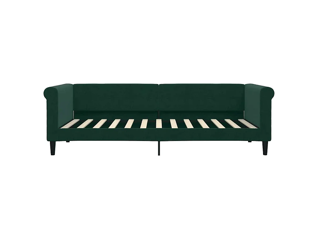 Lit de jour avec matelas vert foncé 90x200 cm velours