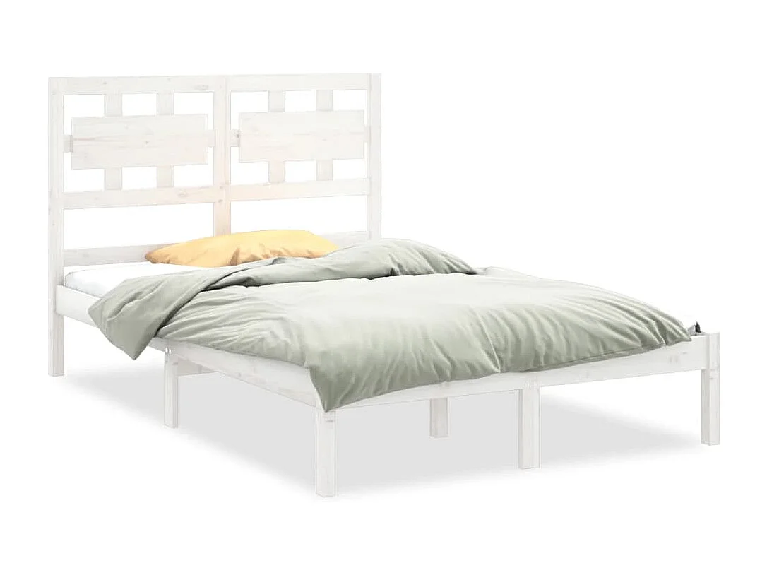 Cadre de lit sans matelas blanc 140x200 cm bois massif