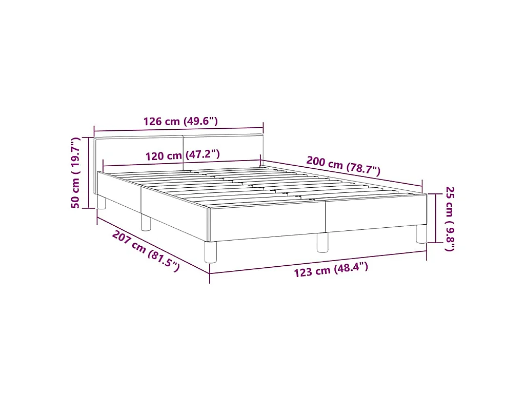 Bedframe zonder matras 120x200 cm fluweel donkerblauw